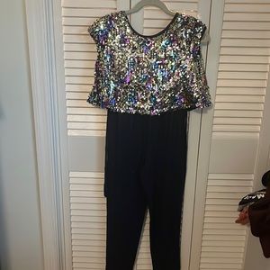 Kids jumpsuit with sequins top